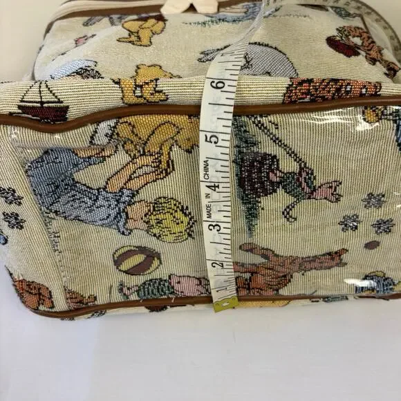 Disney Classic Pooh Tapestry Diaper Bag Bottle Holder Baby Utility Carryall NWT - Picture 13 of 15
